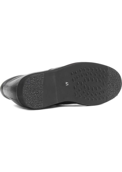 Erkek Siyah Kürklü Fermuarlı Deri Bot indirimleri