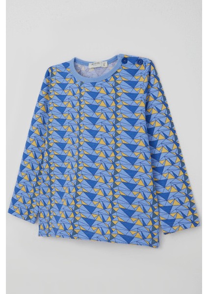 Erkek Bebek Pijama Takımı Renk Üçgeni 9 Ay-3 Yaş, Açık Mavi