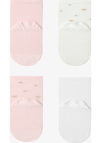 Karışık Renkli Kız Çocuk Ballet Balerin Desenli 4'lü Pamuklu Soket Çorap