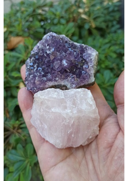 Ametist ve Pembe Kuvars Doğal Parça PA31