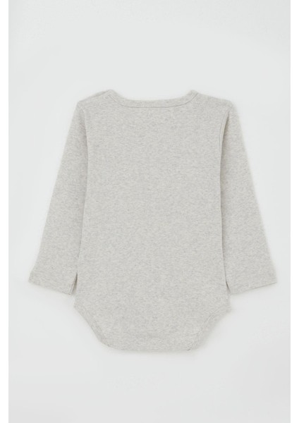 Erkek Bebek Çıtçıtlı Zıbın Body Şoför Hayvancık Baskılı 9 Ay-3 Yaş, Açık Gri Melanj indirimleri