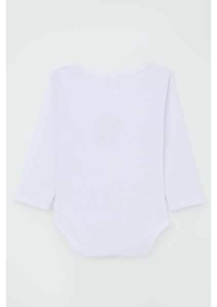 Erkek Bebek Çıtçıtlı Zıbın Body Şoför Hayvancık Baskılı 9 Ay-3 Yaş, Beyaz fırsatları