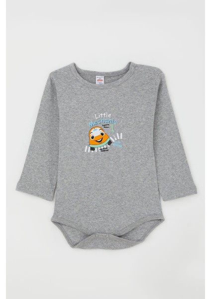 Erkek Bebek Çıtçıtlı Body Küçük Tamirci 9 Ay-3 Yaş, Koyu Gri Melanj fırsatları