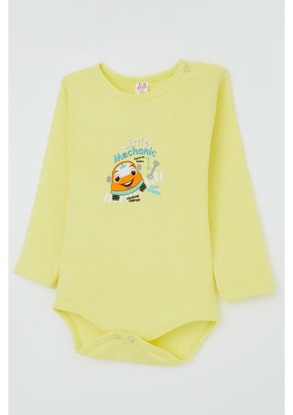 Erkek Bebek Çıtçıtlı Body Küçüktamirci 9 Ay-3 Yaş, Fıstık Yeşili