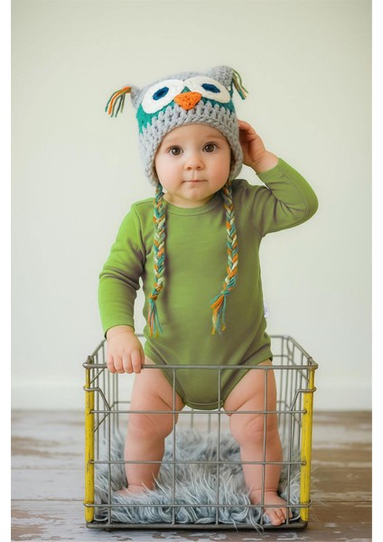 Erkek Bebek Çıtçıtlı Zıbın Body Basic 9 Ay-3 Yaş, Haki Yeşil fırsatları