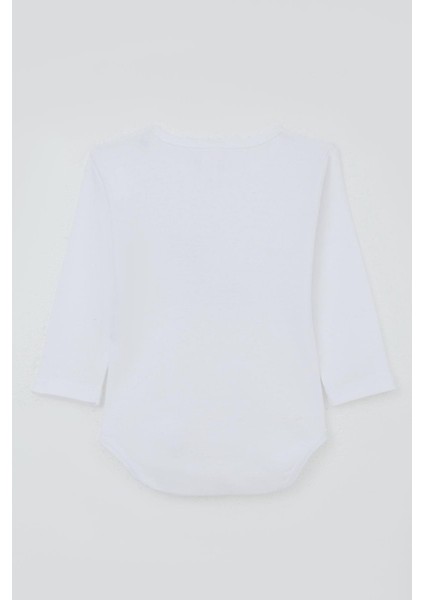 Erkek Bebek Çıtçıtlı Body Timsah Baskılı 9 Ay-3 Yaş, Beyaz indirimleri