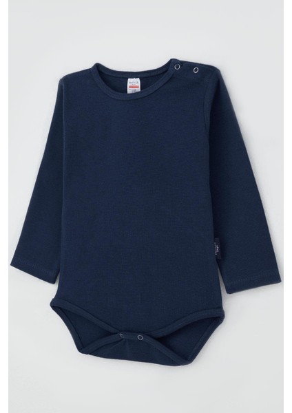 Erkek Bebek Çıtçıtlı Zıbın Body Basic 9 Ay-3 Yaş, Koyu Lacivert