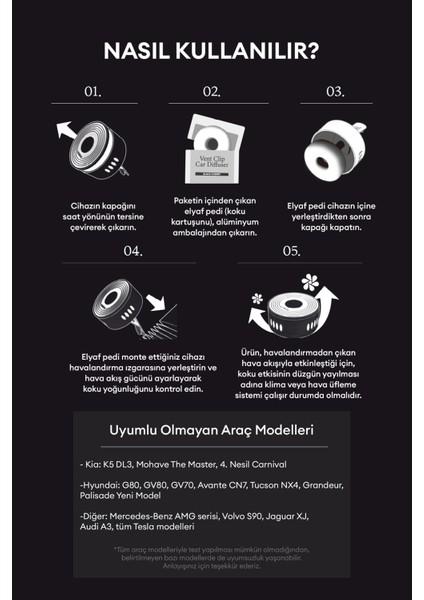 Klipsli Araba Kokusu Silver (Black Cherry) Kundal Vent-Clip Car Diffuser Silver