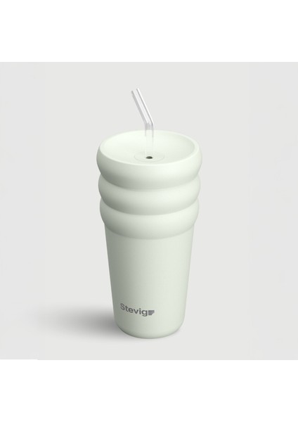 3 Bubble Two-Cap Straw Tumbler Çelik Termos 600 ml Lightest Sky ST-247 modelleri