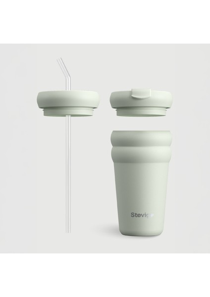 3 Bubble Two-Cap Straw Tumbler Çelik Termos 600 ml Lightest Sky ST-247 fırsatları