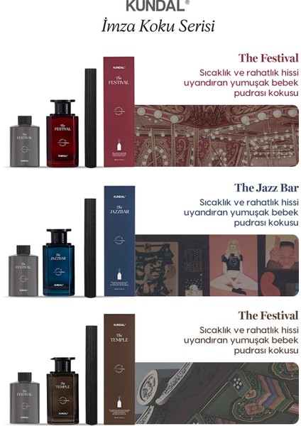 Şık ve Dekoratif, Çubuklu Oda Kokusu - Difüzör KUNDAL Scent Of Moment Diffuser 200ml (Festival)