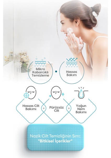 Hafif Asidik Formüle Sahip Köpük Temizleyici KUNDAL Pure Cica pH Balancing Micro Deep Cleansing Foam