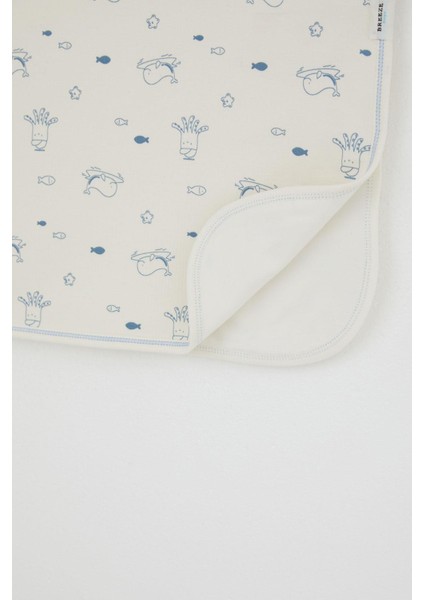 Yenidoğan Bebek Battaniyesi Sevimli Deniz Hayvanları Desenli Standart, Krem modelleri