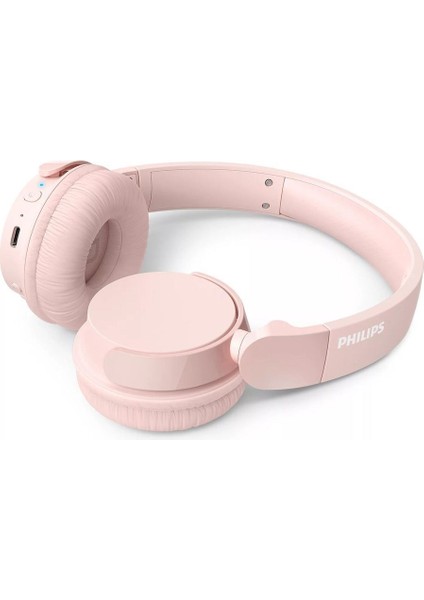 Kablosuz Kulak Üstü Kulaklık Dinamik Bas, Bluetooth, Net Arama, 55 Saat Kullanım -Pembe