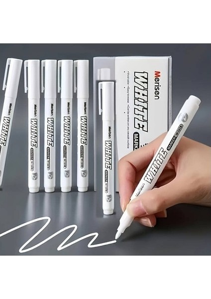 Leyue Permanent Kalem Beyaz Yazar Kalıcı L-1618 - 3 Adet