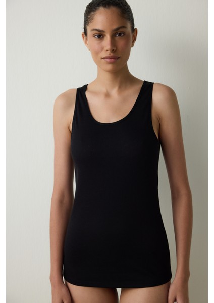 Siyah Kalın Askılı Atlet