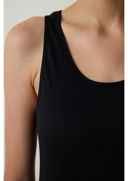 Siyah Kalın Askılı Atlet