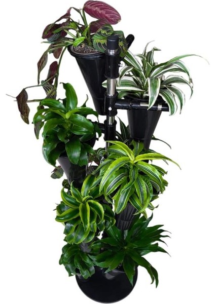 Şık Metal Iskeletli Dokuzlu Saksı Standı fiyatları