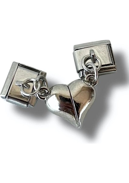 2li Mıknatıslı Kalp Sevgili Çift Charm Celik Italyan Charmı SCB35 indirimleri