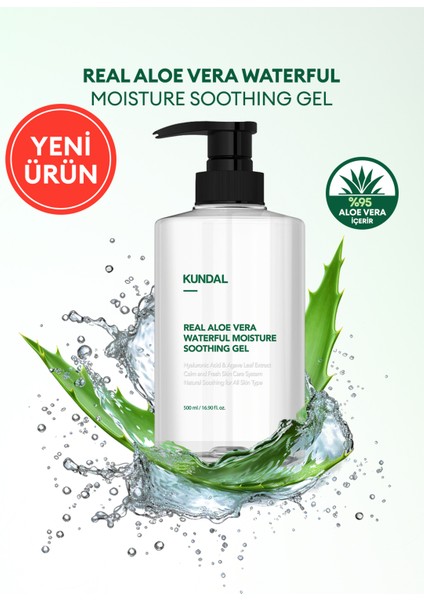 Hyaluronik Asitli Nemlendirici Aloe Vera Jeli Kundal Real Aloe Vera Waterful Moisture Shooting Gel