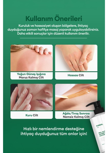 Hyaluronik Asitli Nemlendirici Aloe Vera Jeli Kundal Real Aloe Vera Waterful Moisture Shooting Gel