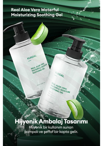 Hyaluronik Asitli Nemlendirici Aloe Vera Jeli Kundal Real Aloe Vera Waterful Moisture Shooting Gel