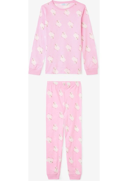 Kız Çocuk Yoyo Oyun Desenli Pamuklu 2'li Pijama Takımı