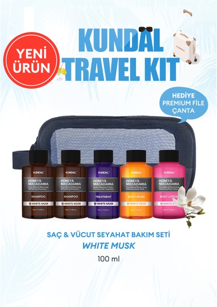 Saç & Vücut Seyahat Bakım Seti KUNDAL Travel Kit (White Musk) indirimleri