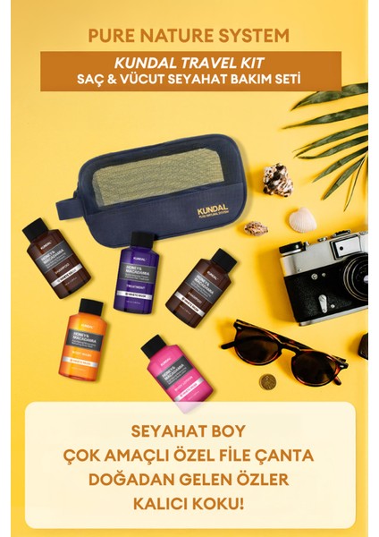 Saç & Vücut Seyahat Bakım Seti KUNDAL Travel Kit (White Musk)