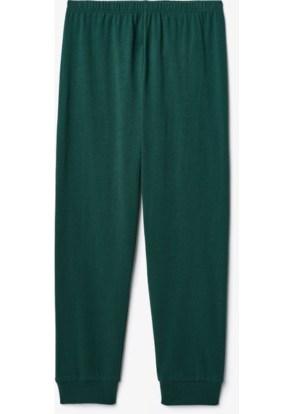 Ekru Erkek Çocuk Tavşan Desenli Uzun Kollu Pamuklu 2'li Pijama Takımı