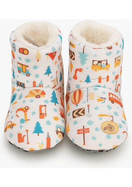 Bebek Polar Patik - Yumuşak Tabanlı, Kaymaz, Sıcak Tutarlı Kışlık Ev Ayakkabısı - Desenli Unisex Model