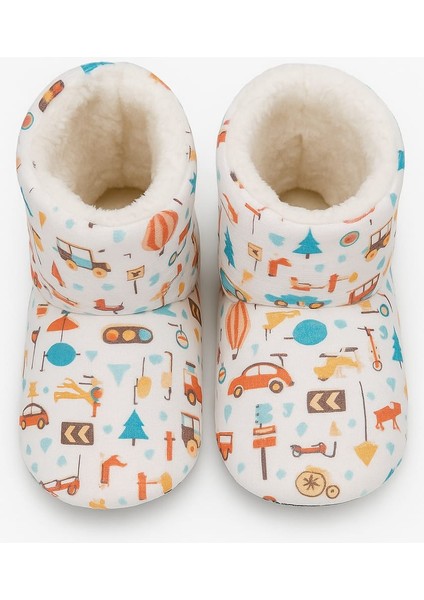 Bebek Polar Patik - Yumuşak Tabanlı, Kaymaz, Sıcak Tutarlı Kışlık Ev Ayakkabısı - Desenli Unisex Model fiyatları