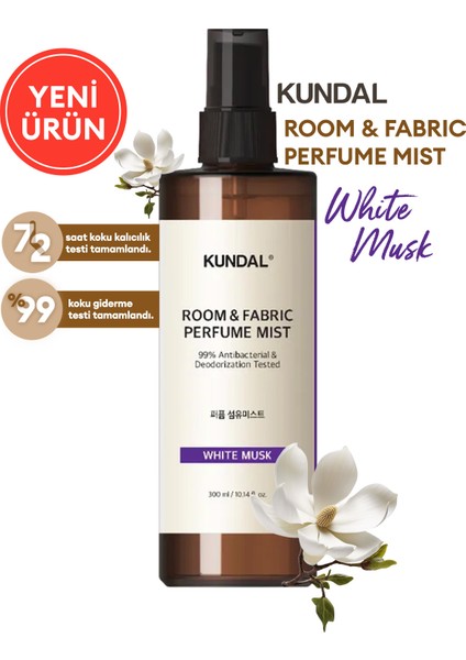 Oda ve Kumaş Kokusu KUNDAL Room & Fabric Perfume Mist (White Musk) 300 ml