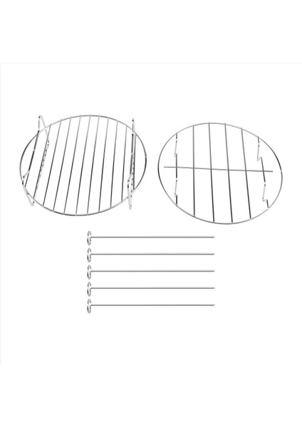 Adet Hava Fritöz Aksesuarları Hava Fritöz Raf Seti Çok Amaçlı Çift Katmanlı Raf Şiş ile Xl Güç Airfryer (Yurt Dışından)