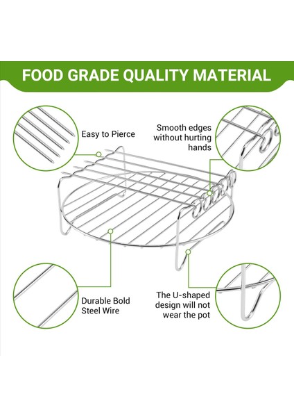 Adet Hava Fritöz Aksesuarları Hava Fritöz Raf Seti Çok Amaçlı Çift Katmanlı Raf Şiş ile Xl Güç Airfryer (Yurt Dışından) fırsatları