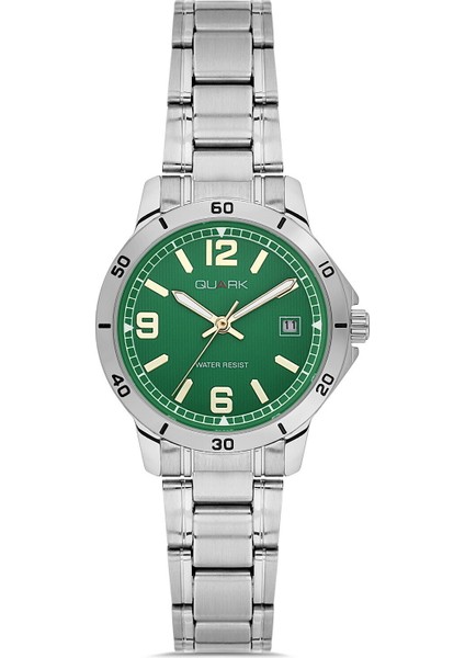 QL-X004D-3B Çelik Kasa Çelik Kordon Takvimli Kadın Kol Saati