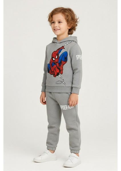Erkek Çocuk Örümcek Adam Baskılı Kapüşonlu Eşofman Takımı | Rahat ve Şık Günlük Takım fiyatları