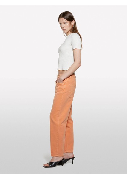 Keten Karışımlı Slim Fit Kısa Kollu Kazak Kadın Beyaz Kazak - 325P105GM106G fiyatları