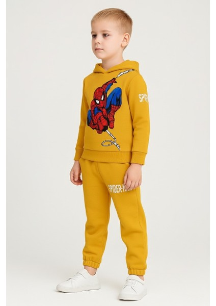 Erkek Çocuk Örümcek Adam Baskılı Kapüşonlu Eşofman Takımı | Rahat ve Şık Günlük Takım fiyatları