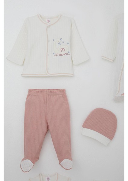 Kız Bebek Hastane Çıkışı 8 Li Sevimli Kraliçe Kuğu Nakışlı 0-3 Ay, Ekru modelleri