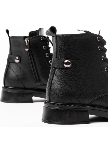 02-2003 Siyah Galata Bağcıklı Fermuarlı Günlük Kadın Bot modelleri