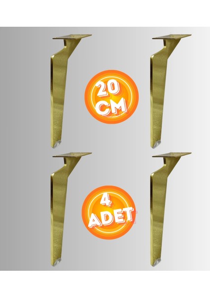 20 cm Metal Tabanca Ayak Koltuk Ayağı Mobilya Ayağı Ünite Ayağı Konsol Ayağı Puf Berjer Ayağı ( 4 Adet )