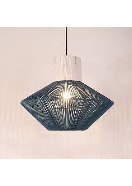 Mylamp Colors Makrome Ipli El Yapımı Sarkıt Lamba – Petrol Mavi 50X40 cm fiyatları