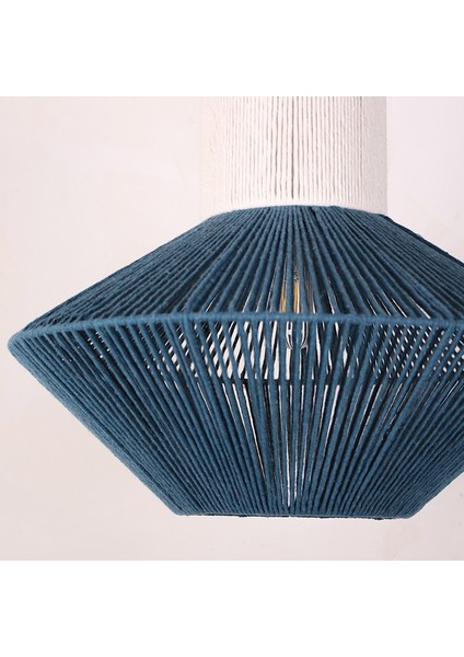 Mylamp Colors Makrome Ipli El Yapımı Sarkıt Lamba – Petrol Mavi 50X40 cm fırsatları