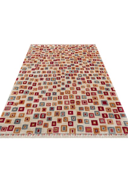 Zara ZR 21 Bej Multy Özel Tezgah Kolay Temizlenebilir Hav Bırakmayan Otantik Modern Uşak Halısı