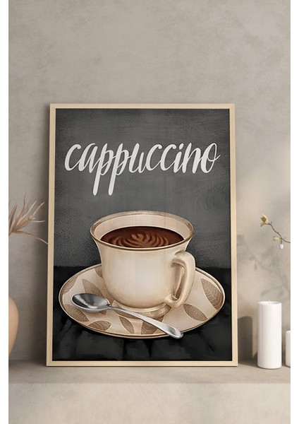 ☕ Kahve Temalı 3'lü Tablo Seti – Ahşap Çerçeveli Mdf Uv Baskı (Cafe, Mocha, Cappuccino) CRV1011 23 x 32 modelleri