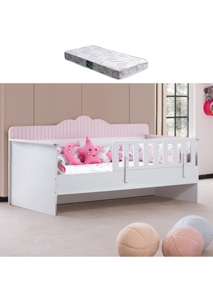 Karyola, Flower Montessori Karyola - Pembe + 1 Adet Comfort Yatak
