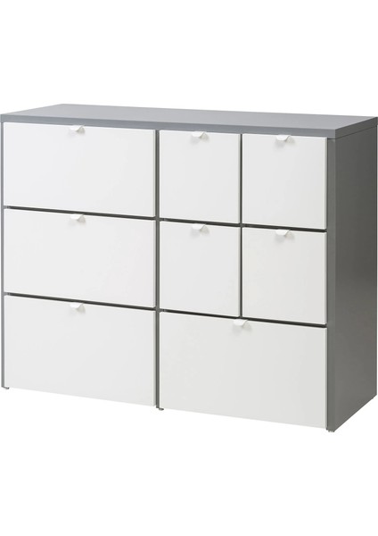 Vısthus 8 Çekmeceli Şifonyer Gri Beyaz 122 x 96 Cm