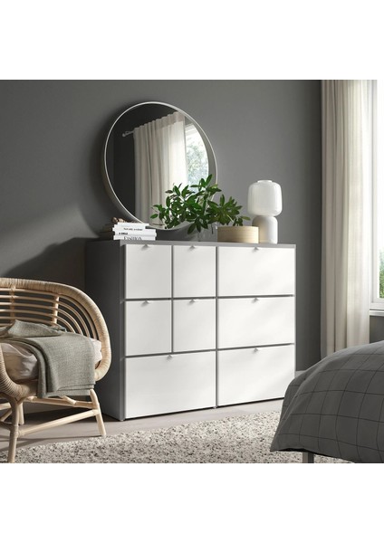 Vısthus 8 Çekmeceli Şifonyer Gri Beyaz 122 x 96 Cm modelleri