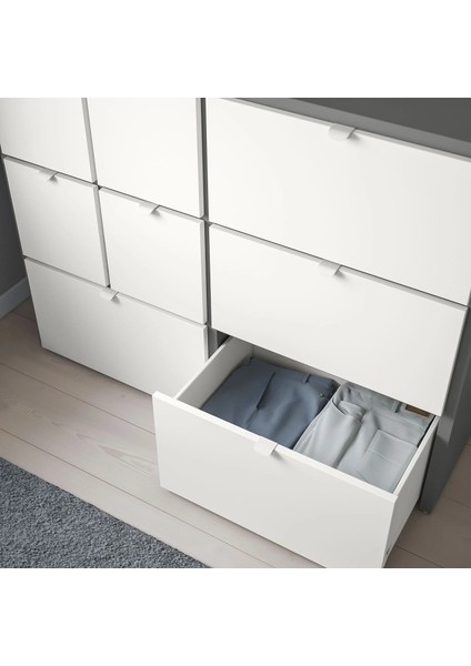 Vısthus 8 Çekmeceli Şifonyer Gri Beyaz 122 x 96 Cm fırsatları